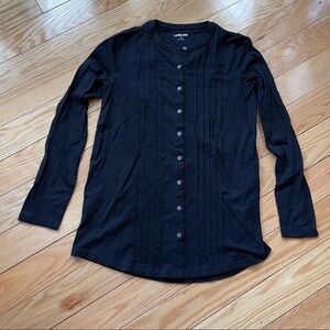 Lands End Black Button Down long sleeve and sweater